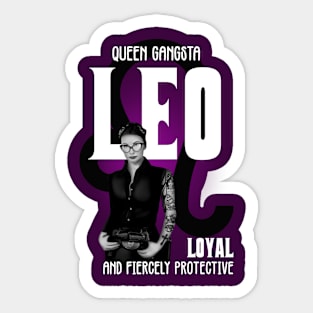 Leo Queen Gangsta Sticker